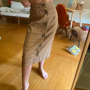 Plaid button up pencil skirt!